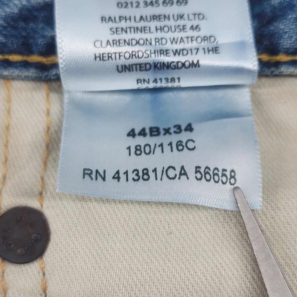 Polo Ralph Lauren Hampton Jeans Mens 44x34 Medium Wash Denim Straight Relaxed